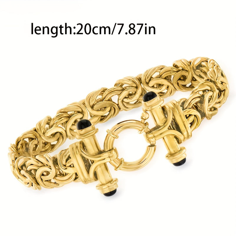 925 Silver 8mm Classic Byzantine Bracelet, Handmade Women's Jewelry, Anniversary Graduation Valentine's Halloween Thanksgiving Christmas Father's Mother's Day Gift, Exquisite Gift Box, Perfectly Suited, Graduation Present, Se