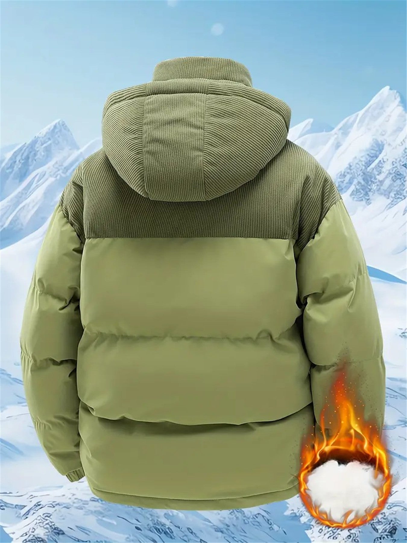 [Winter Fleece Jacket] 1pc Winter Hooded Fleece Jacket for Men & Women - Detachable Hooded Warm Color Block Coat with Zipper Closure, Polyester Fill, Regular Fit, Perfect for Cold Weather Outdoor Activities
