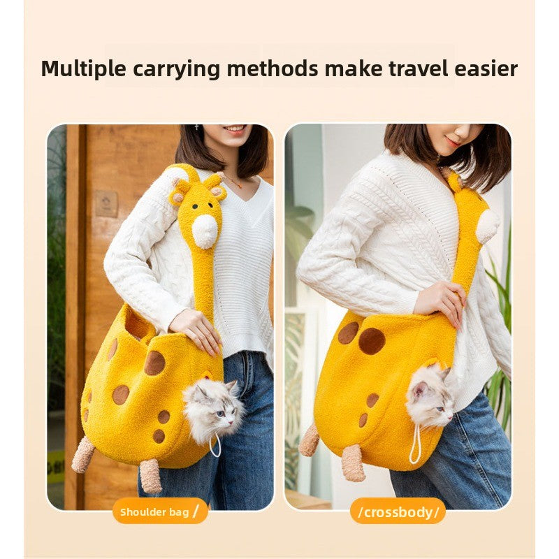 -like Giraffe & Small Dog Backpack Carrier - Warm Winter Pet Coat Jacket for Cats & Small Dogs, Zippered Vest with Giraffe Humps, Cozy Outdoor Costume for, Shopping, Walks (Suitable for Small & Large Breeds)