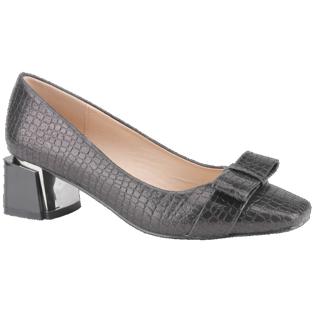 Versatile Women's Square-Toe Bow Pumps - All-Season Low Block Heel Work Shoes with Anti-Slip Sole & Cushioned Insole, Perfect for Business Casual Daily Outfits
