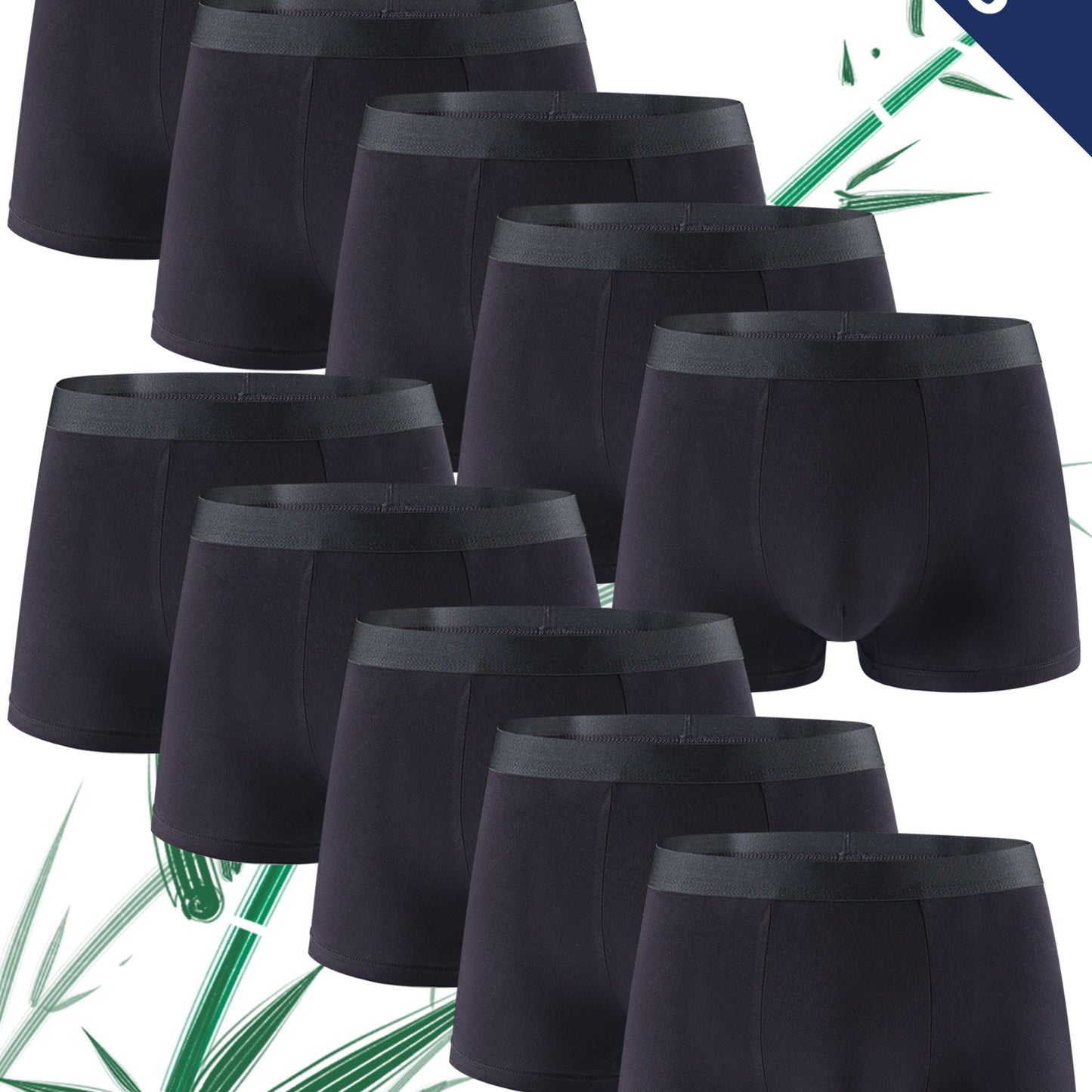 [10 Bamboo Fiber Underwear] A pc of 10 Bamboo Fiber Underwear, Suitable for Sports And Casual Wear, Moisture-Wicking, Skin-Friendly, Soft, Affordable for Students, Classic And Stylish for All Seasons