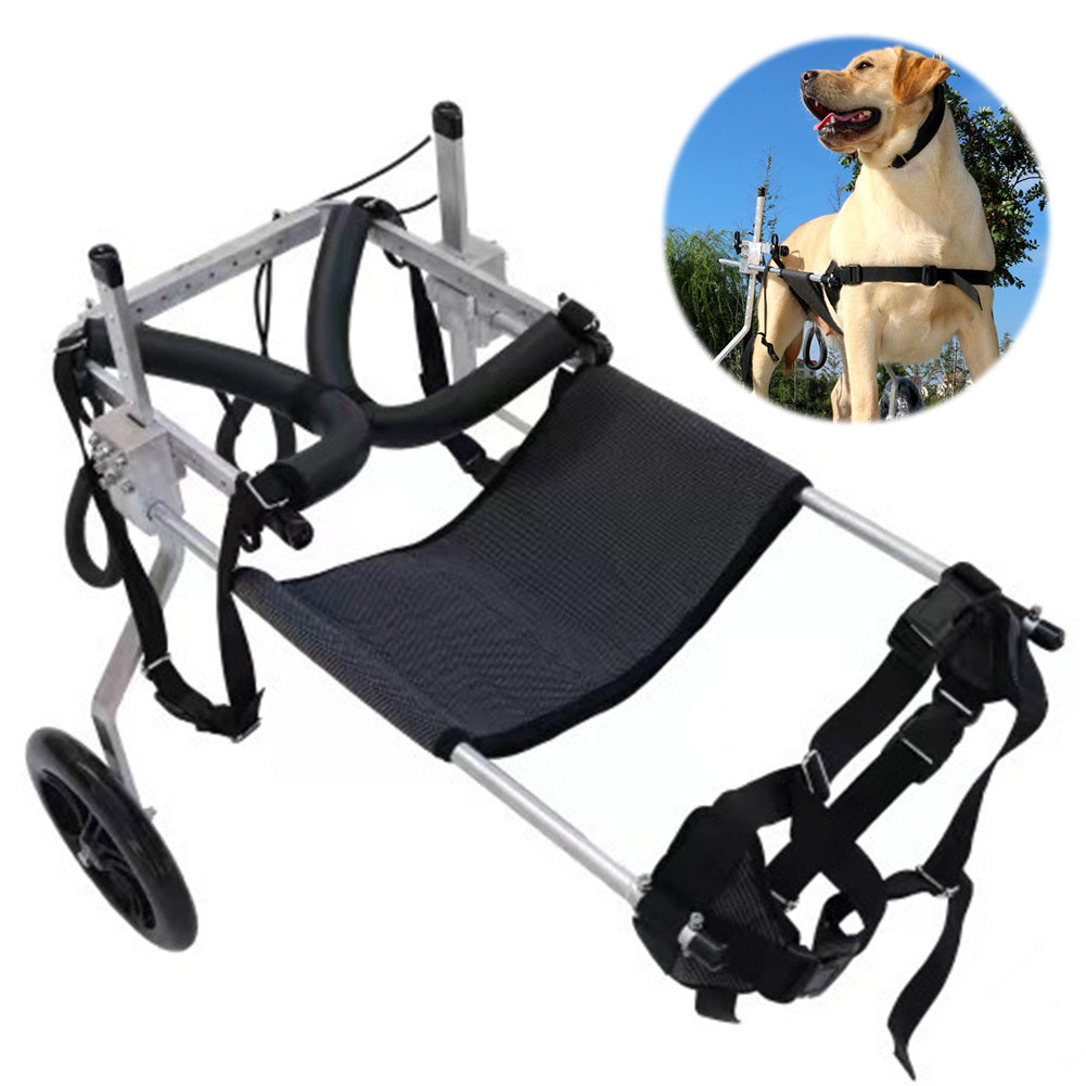 Adjustable Heavy-Duty Dog Wheelchair Cart for Large Breeds - Paralysis & Mobility Aid with Rear Limb Support, Hip Brace & Quad-Leg Stability - Lightweight Foldable Pet Wheelchair for Disabled Labrador, German Shepherd, (Up to