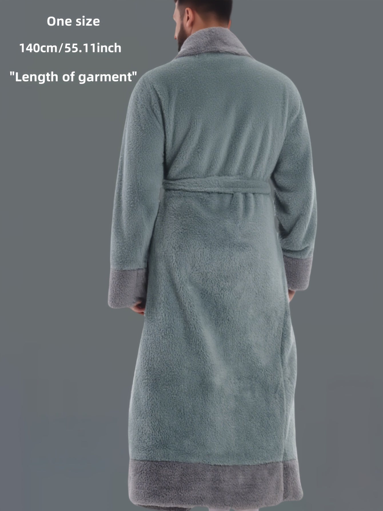 [Winter Plush Robe] 2025 Winter Plush Collection - Men's Warm Robe - Bathrobe for Autumn/Winter - Extended Length & Extra Thick for Warmth - Gift Set - Long Sleeve for Fall/Winter - Adjustable Waistband - Large Pockets - Poly