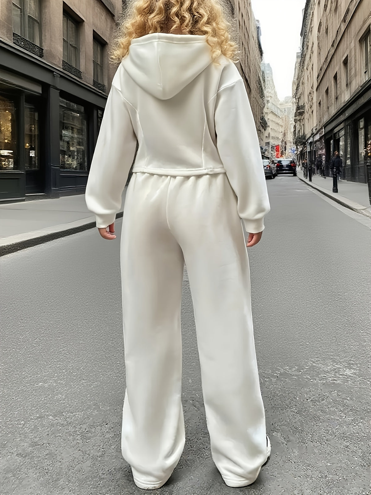 Teen Girls' Hooded Sports Jacket and Straight-Leg Pants Set - Casual Comfortable Outfit for Autumn/Winter, Perfect for Outdoor Activities, Casual Wear|Hooded Jacket|Stretchy Fabric, for Outdoor, For Teenager