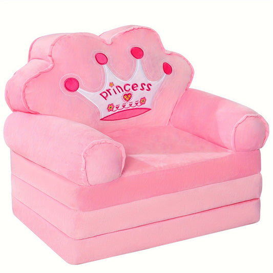 Foldable Multifunctional Sofa - Comfortable Teenage Sofa With Pillow And Armrests - Plush, Washable Lounge Chair For Game Rooms And Children's Rooms - Polyester Fiber/Memory Foam - Pink Soft Sofa