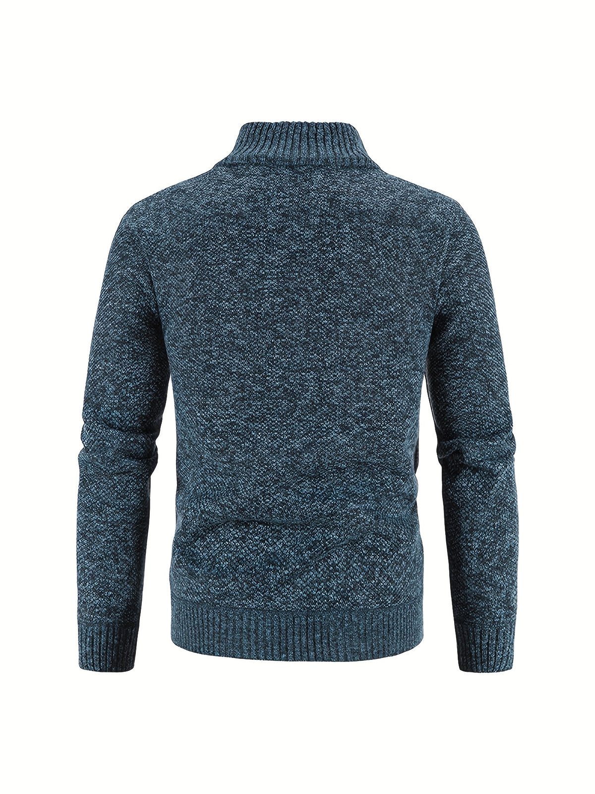 3pcs Set Men'S Fleece-Lined Knit Jacket with Polar Fleece Lining, Golf Collar & Zippered Front - Slim Stand Collar, Warm Winter & Autumn Coat, Casual to Semi-Formal Outerwear in /Dark Grey/Navy - Versatile Layering for Office