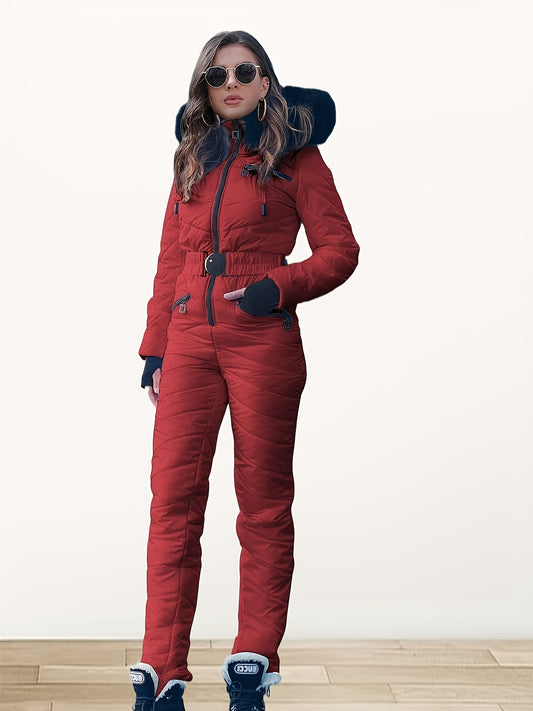 Women's Ski Suit Onesie Winter High Quality Outdoor s Snowsuit Jumpsuit Jacket, Cold Weather Clothing, Winter Sports Gear, Sporty Winter Wear, Functional Snow Gear, Women’S Snow Gear, Cold Climate Wear, Outdoor Enthusiasts