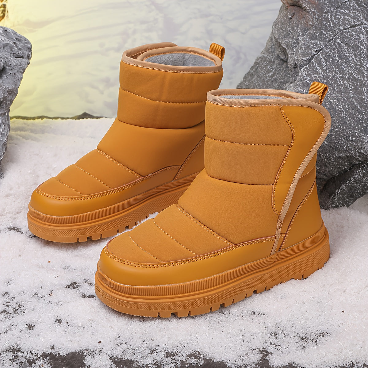 Winter New Arrival Boys and Girls Snow Boots, Thickened Warm Shoes, Medium and Large Kids Thickened -Lined Boots, High-Top Boots for Boys and Girls