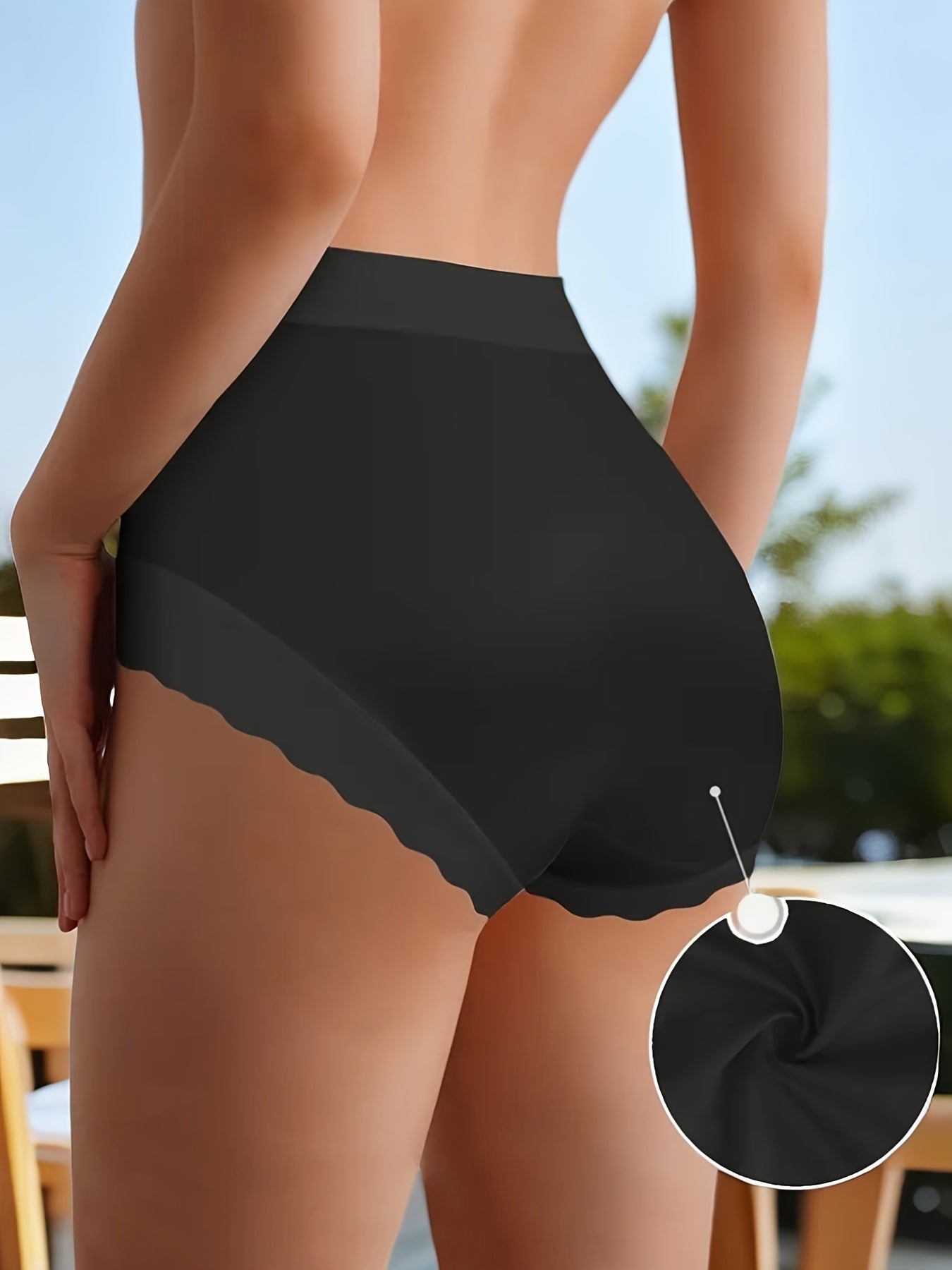 7pcs Women's Elegant High-Waisted Sheer Solid & Multi-Color Triangle Underwear - Soft Comfortable Full-Coverage Full- Opaque Panties with Bow Detail, Beige-Friendly Everyday & Special Occasion Panties (Black, Navy, Brown, Pin