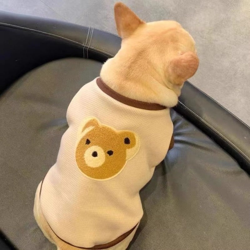 Warm Winter Dog Sweater with Bear Face Design & Anti-Shedding Technology - Cozy Pullover/Snap Button Closure for Small, Medium & Large Breeds (French Bulldog, Corgi, Schnauzer, Teddy, Bago) - Soft Pet Sweater for Cold Weather