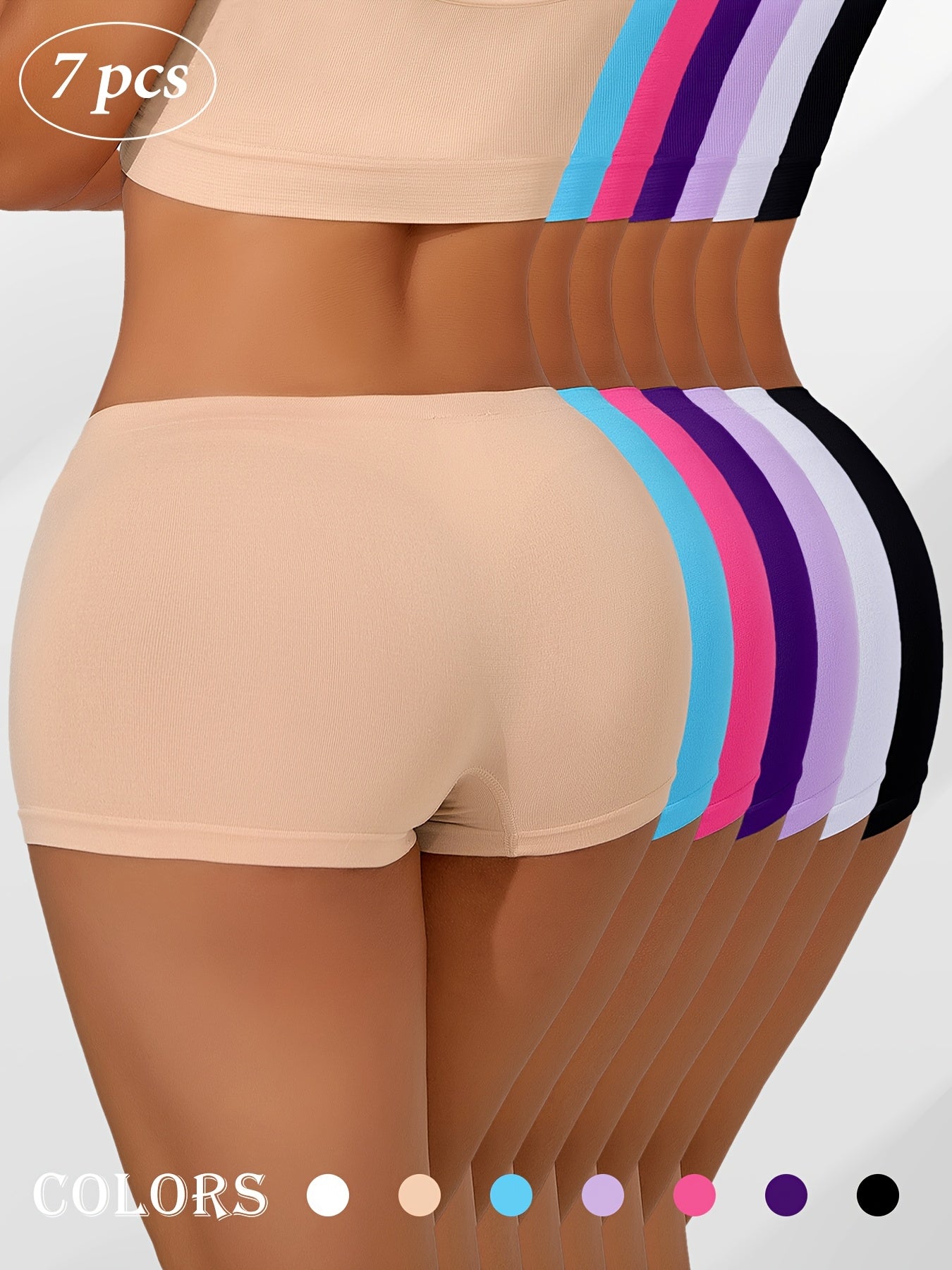 7-pack Flat Corner Safety Pants For Women, One-piece Seamless Leggings, Women'S Four Cornered Underwear