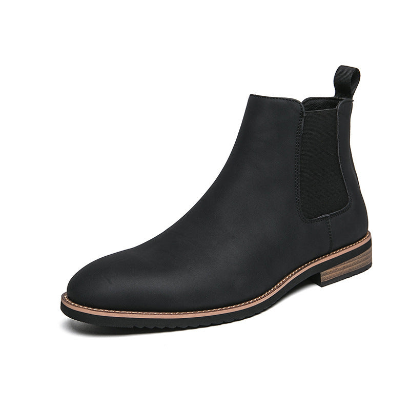 Men'S Chelsea Boots - British Style Slip-On Ankle Boots with Faux Cover Upper, Round Toe & Rubber Sole, Polished Retro Design for Weddings, Parties, Business & Casual Wear - All-Season Comfort, Party Footwear, Classic Round T
