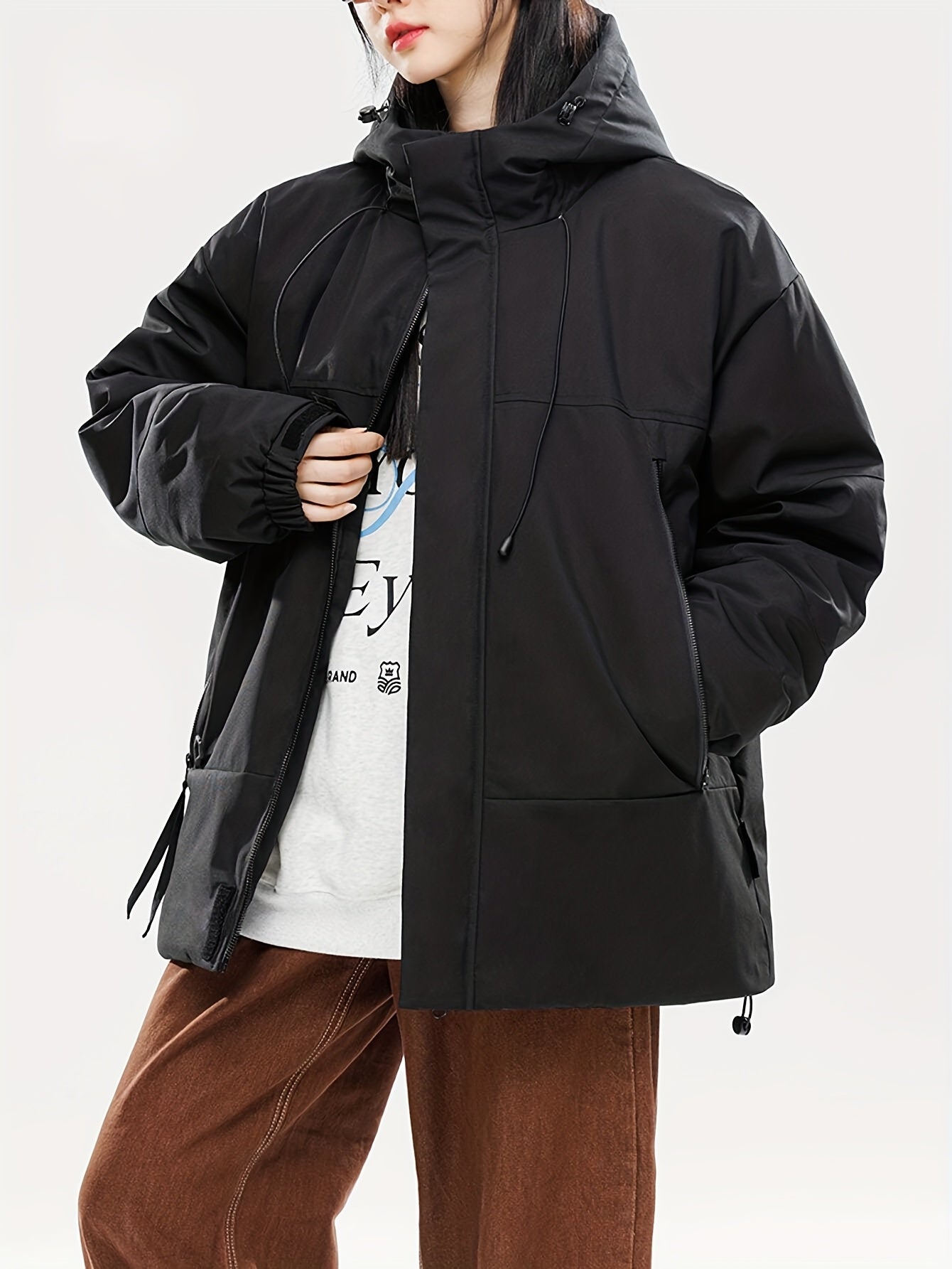 2025 Winter New Style Duck Down Workwear Fashion Couple Warm Thick Unisex Down Jacket, Cold Weather Gear, Outdoor Warmth, Streetwear Style, Oversized Fit, Highquality Fabric, Long Sleeve Jacket, Warm Coat, Outdoor Enthusiasts