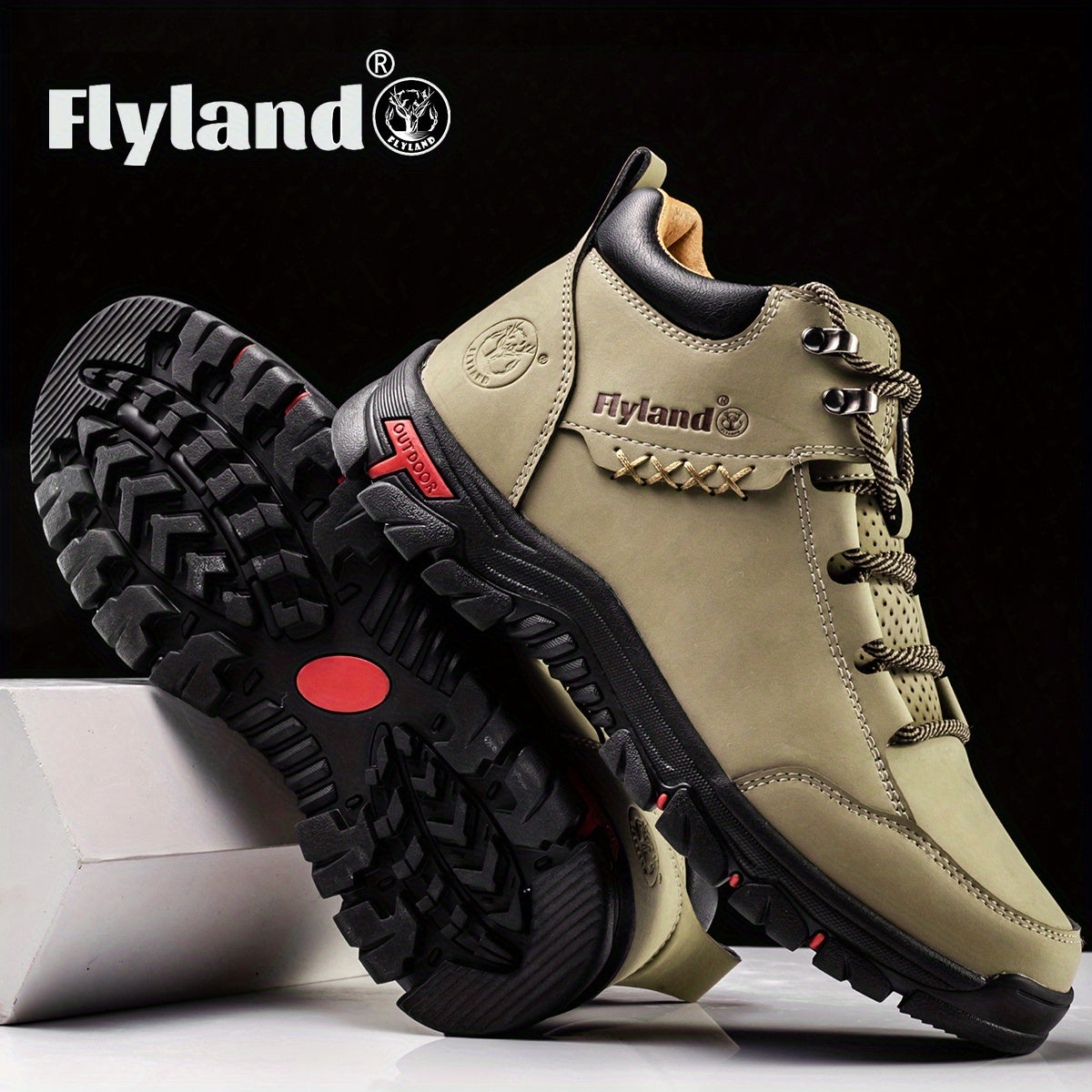 FLYLAND Men's Fashion Vintage Classical Top Layer Cowhide Leather Chukka Boots Daily Casual Work Office Shoes