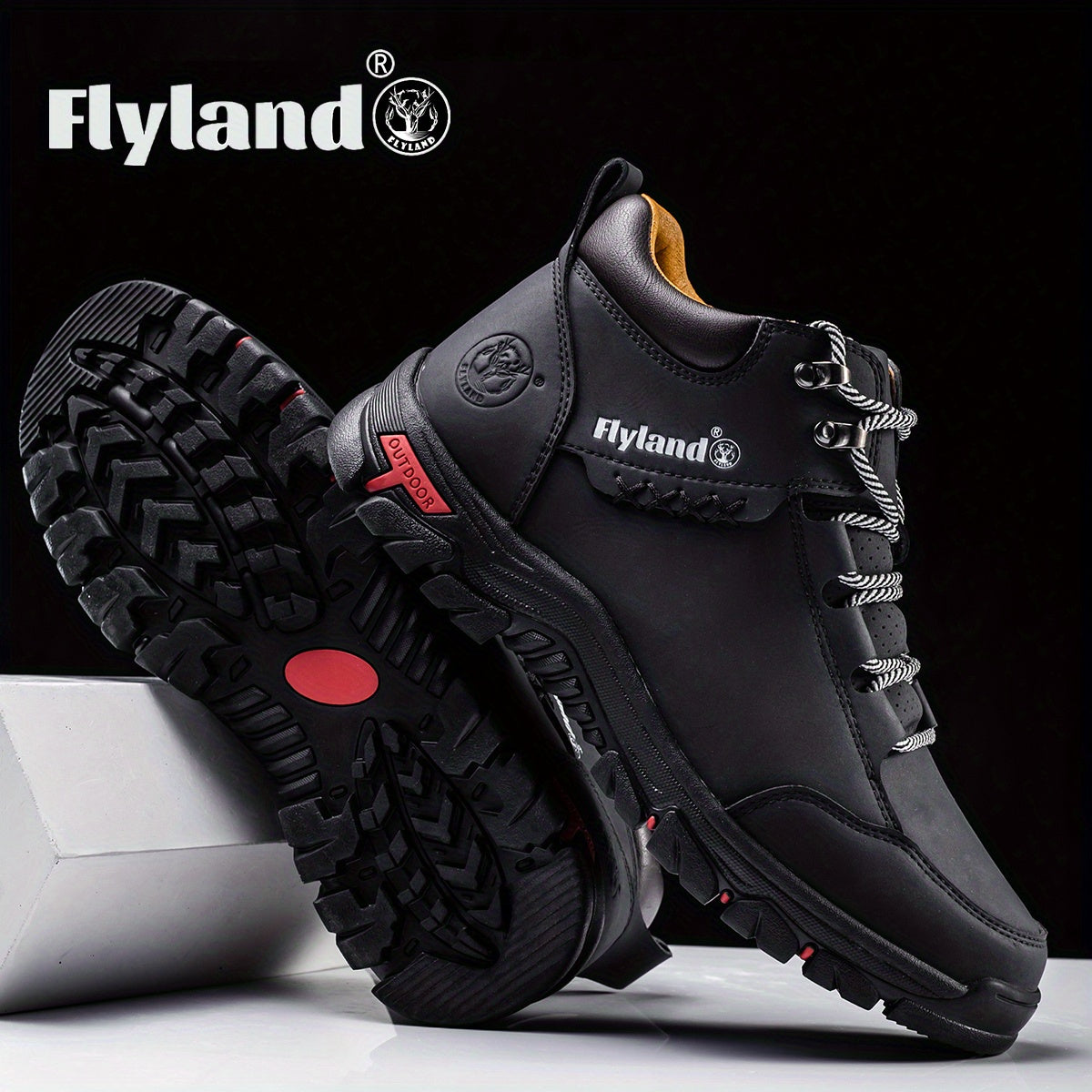 FLYLAND Men's Fashion Vintage Classical Top Layer Cowhide Leather Chukka Boots Daily Casual Work Office Shoes