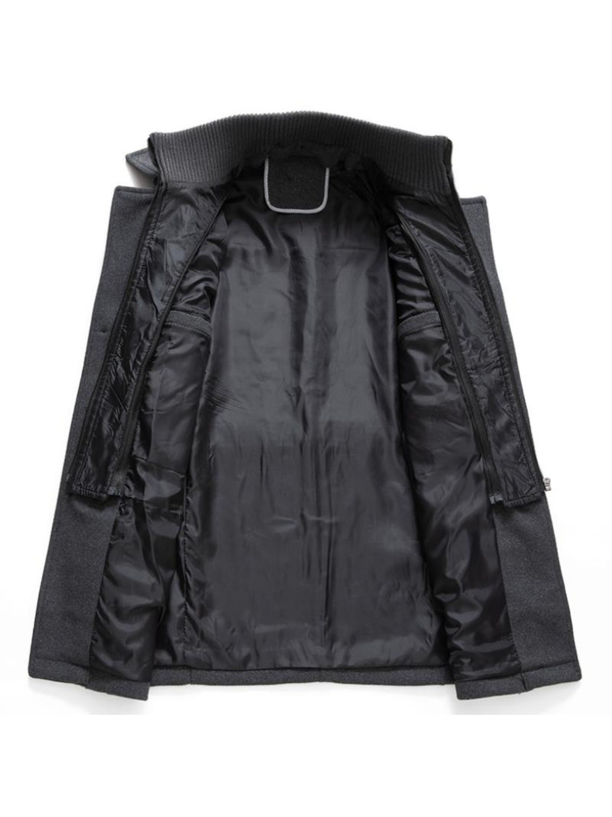 Men's Business Coat - Double Mid-Length Jacket with Collar & Single-Breasted Button Front, Warm Winter Coat Suitable for Office, Casual Wear - Solid Color Wool Jacket