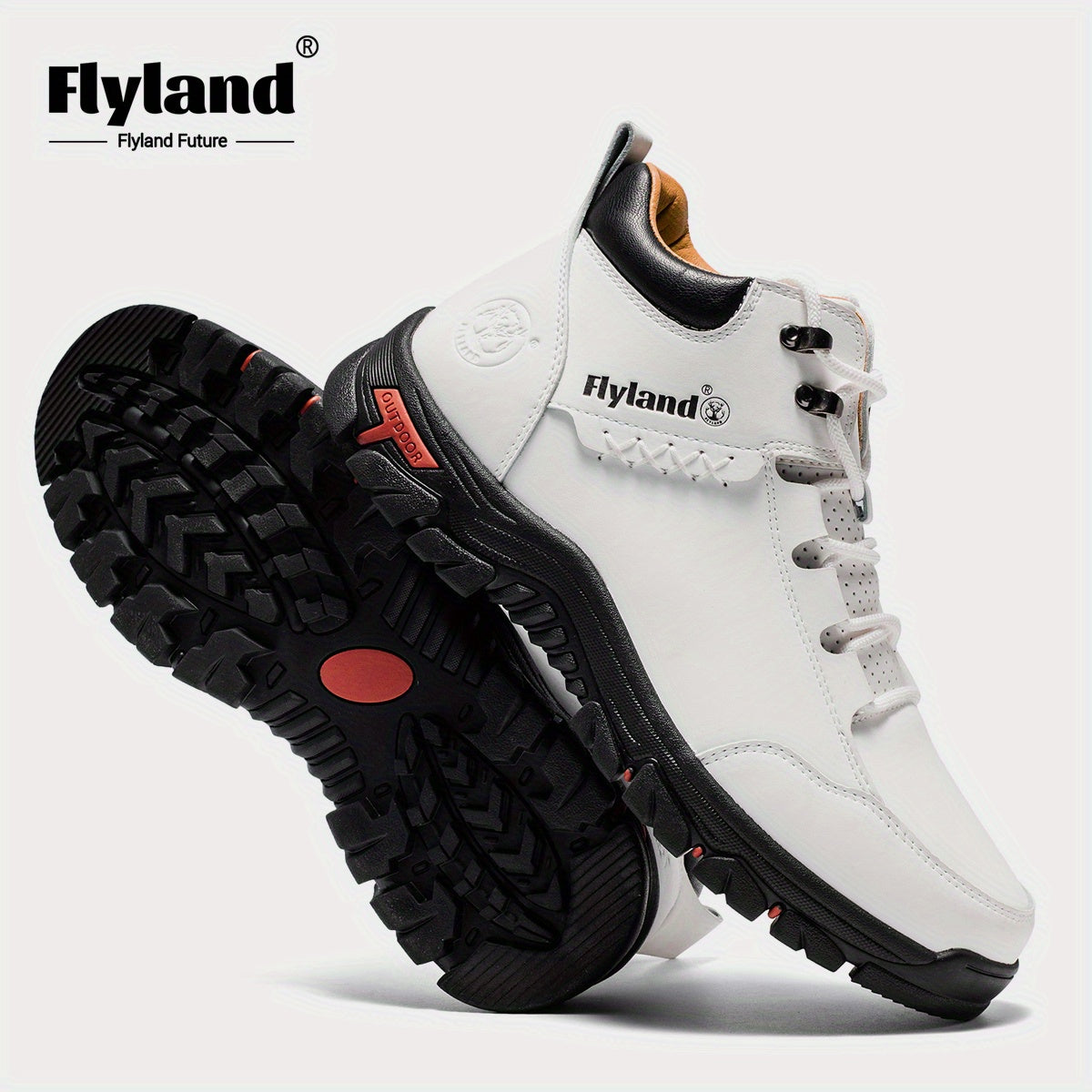 FLYLAND Men's Genuine Leather Handmade Chukka Boots, Full-Grain Top-Grain Cowhide British Style Ankle Boots, Lace-Up Round Toe Durable Rubber Sole & PU Insole, All-Season for Casual Work & Vacation, Brown