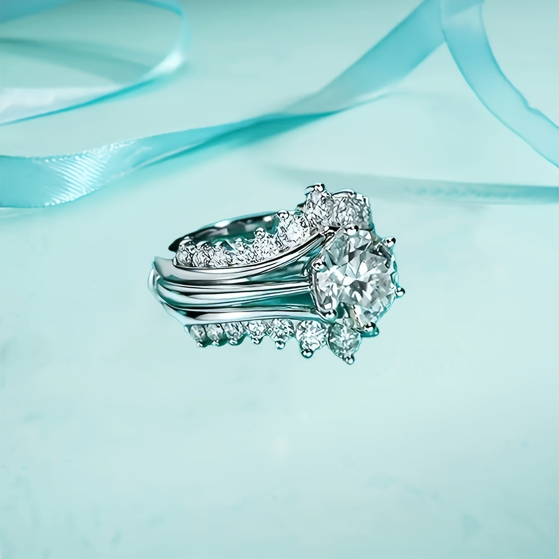 Instant Shipment: Instant Dispatch: 1pc 3 Carat Moissanite Engagement Ring Set, 925 Sterling Silver With 18K Golden Plating, Fashionable Couple's Gift, Unisex Jewelry For Men And Women, Birthday Party Luxury Accessory