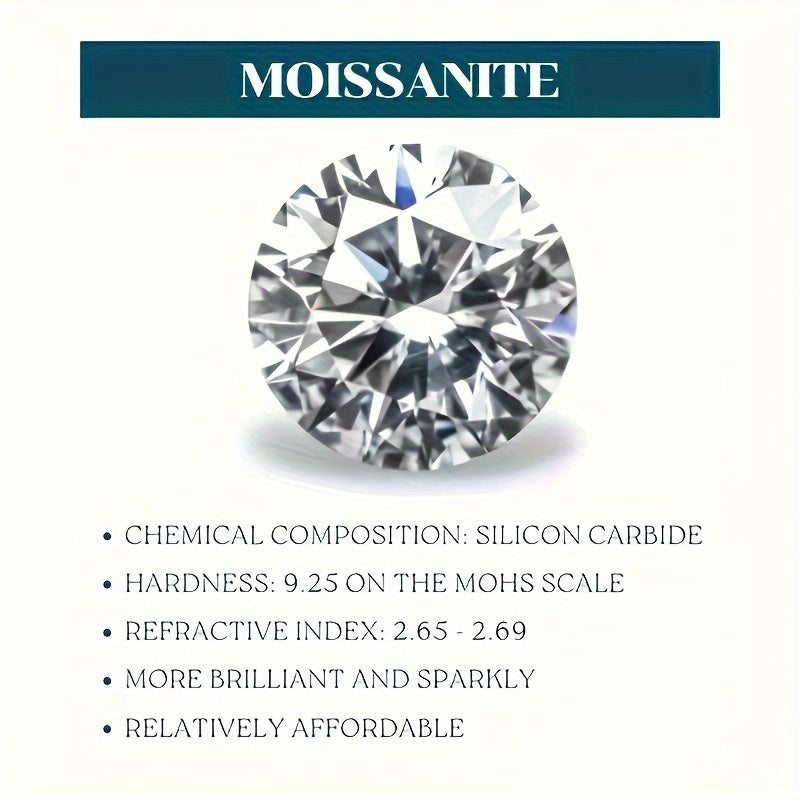 Instant Shipment: Instant Dispatch: 1pc 3 Carat Moissanite Engagement Ring Set, 925 Sterling Silver With 18K Golden Plating, Fashionable Couple's Gift, Unisex Jewelry For Men And Women, Birthday Party Luxury Accessory
