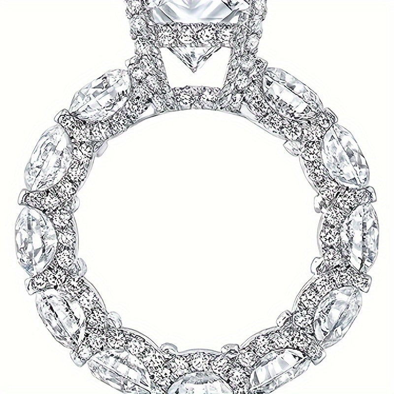 1pc 5CT radiant Chelmosanite engagement rings, wedding rings, halo rings, vintage vintage anniversary Promise bridal rings