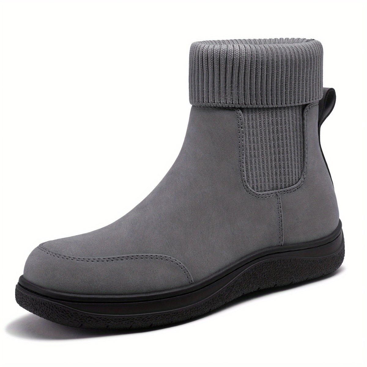 Women's Chelsea Ankle Boots - Comfortable Slip-On Winter Short Cover Booties with Stretch Sock Design, Rubber Sole