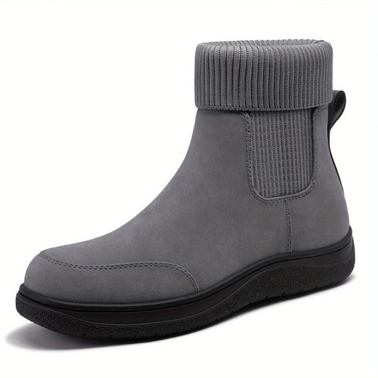 Women's Chelsea Ankle Boots - Comfortable Slip-On Winter Short Cover Booties with Stretch Sock Design, Rubber Sole