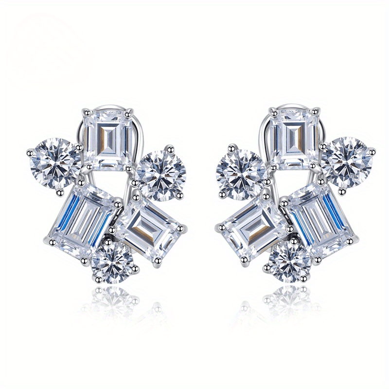 Halloween Gift Special-shaped Earrings For Women 925 Silver 5A Imported High Carbon Stone Fresh Splicing Cluster Earrings Earrings Personality Fashion Suitable For Daily Wear Gifts