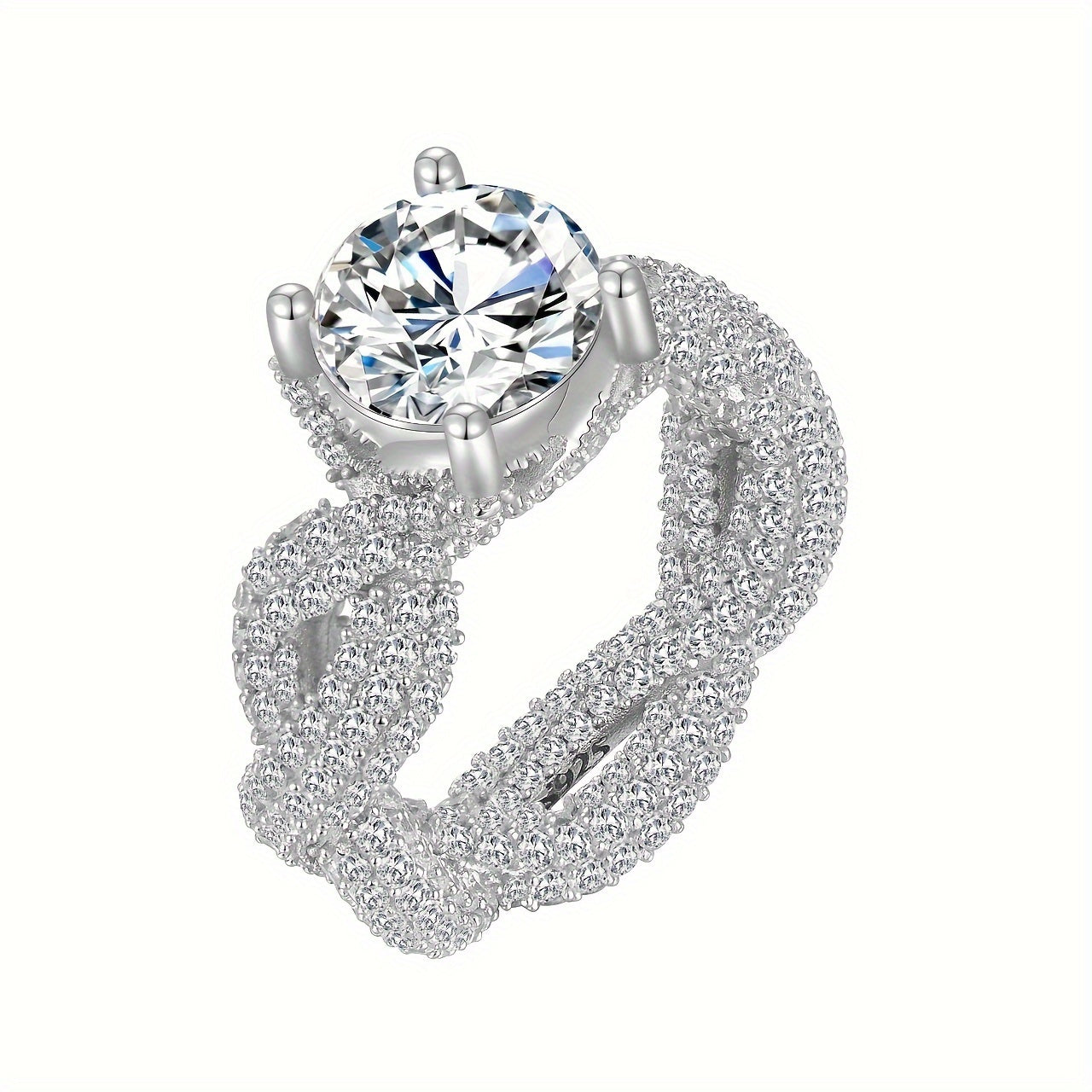 1pc Retro S925 Sterling Silver Ring 5 Carat Lab Moissanite Mixed Ring Wedding Anniversary Gift