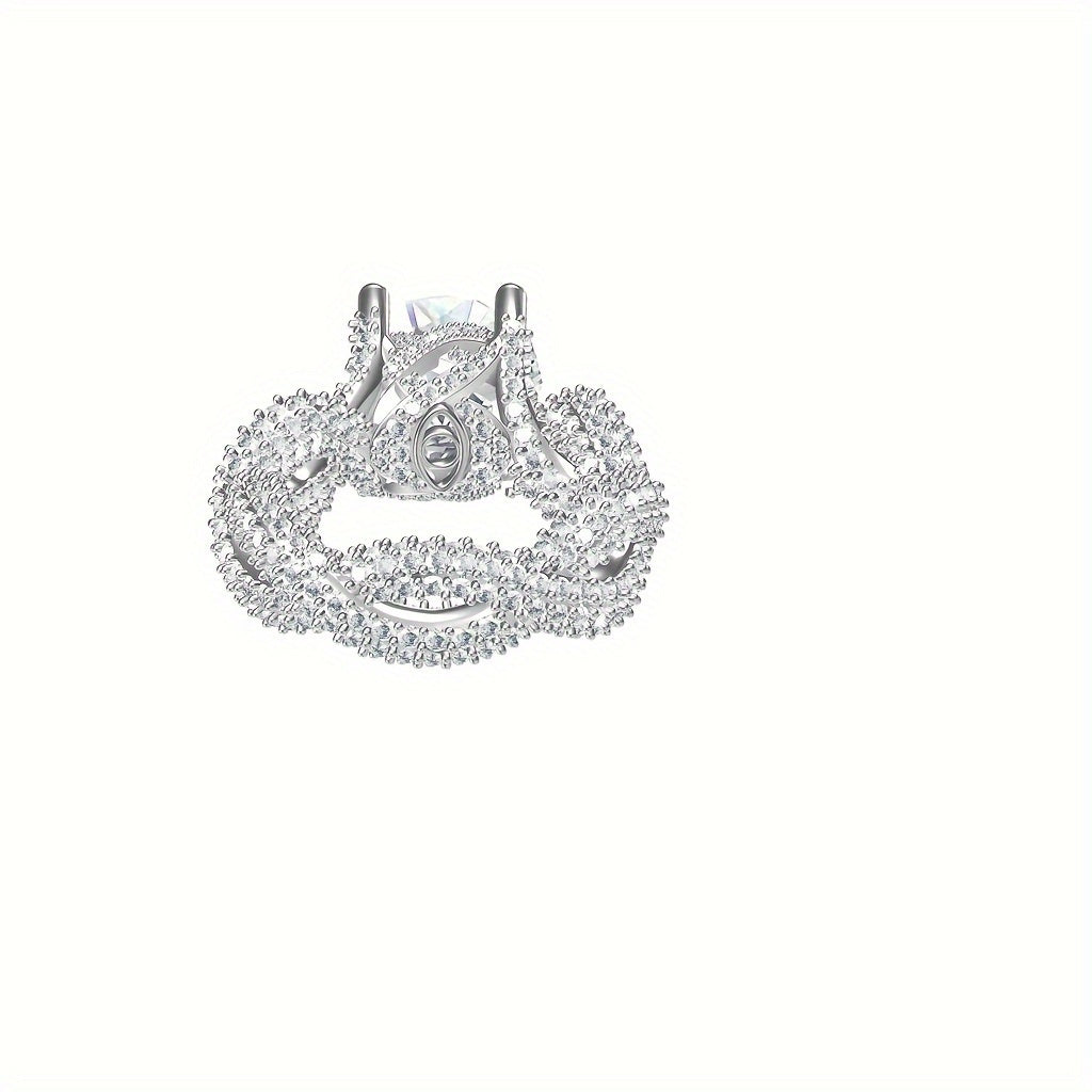 1pc Retro S925 Sterling Silver Ring 5 Carat Lab Moissanite Mixed Ring Wedding Anniversary Gift
