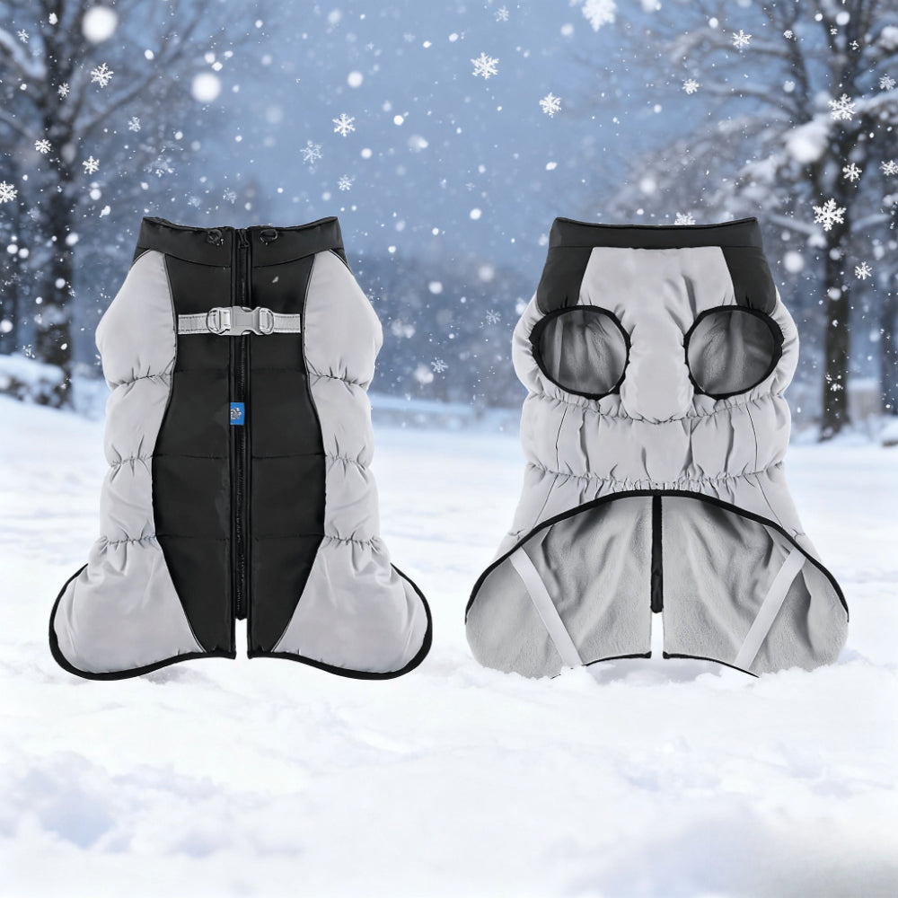 Winter Windproof Dog Jacket with Pit Bulls & Medium/Large Dogs - French Door Zipper Coat, Adjustable Buckle, Machine Washable Warm Outerwear for Outdoor Protection (Suitable for chilly spring & winter)