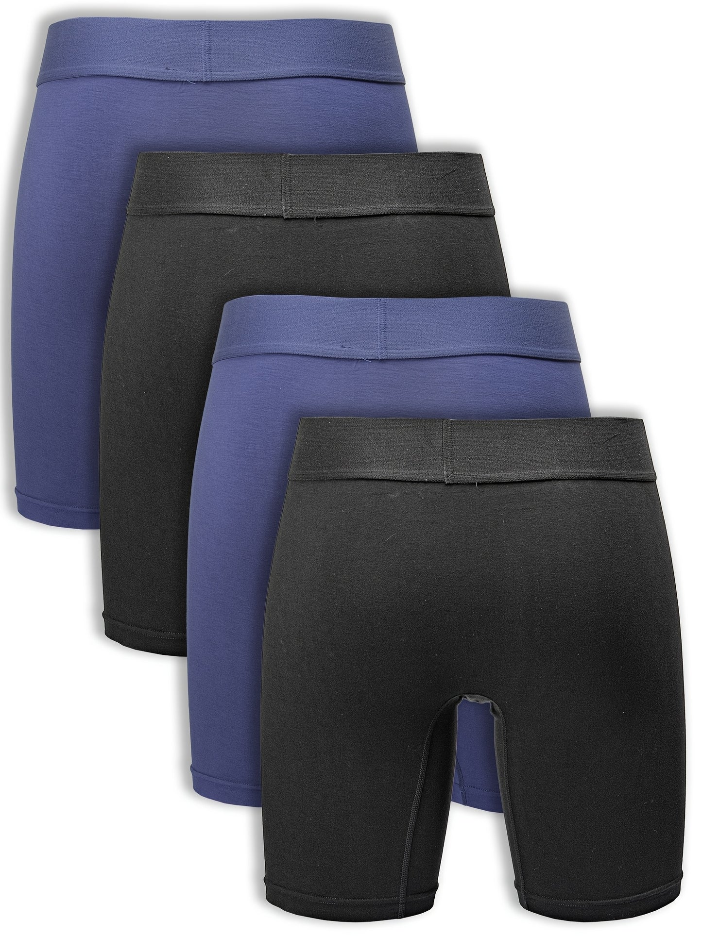 [Soft Modal Men's Underwear] Soft & Comfortable Set of 4 Modal Men's Long Underwear | Open Design, Non-Rolling, Anti-Chafing, Suitable for Sports & Leisure