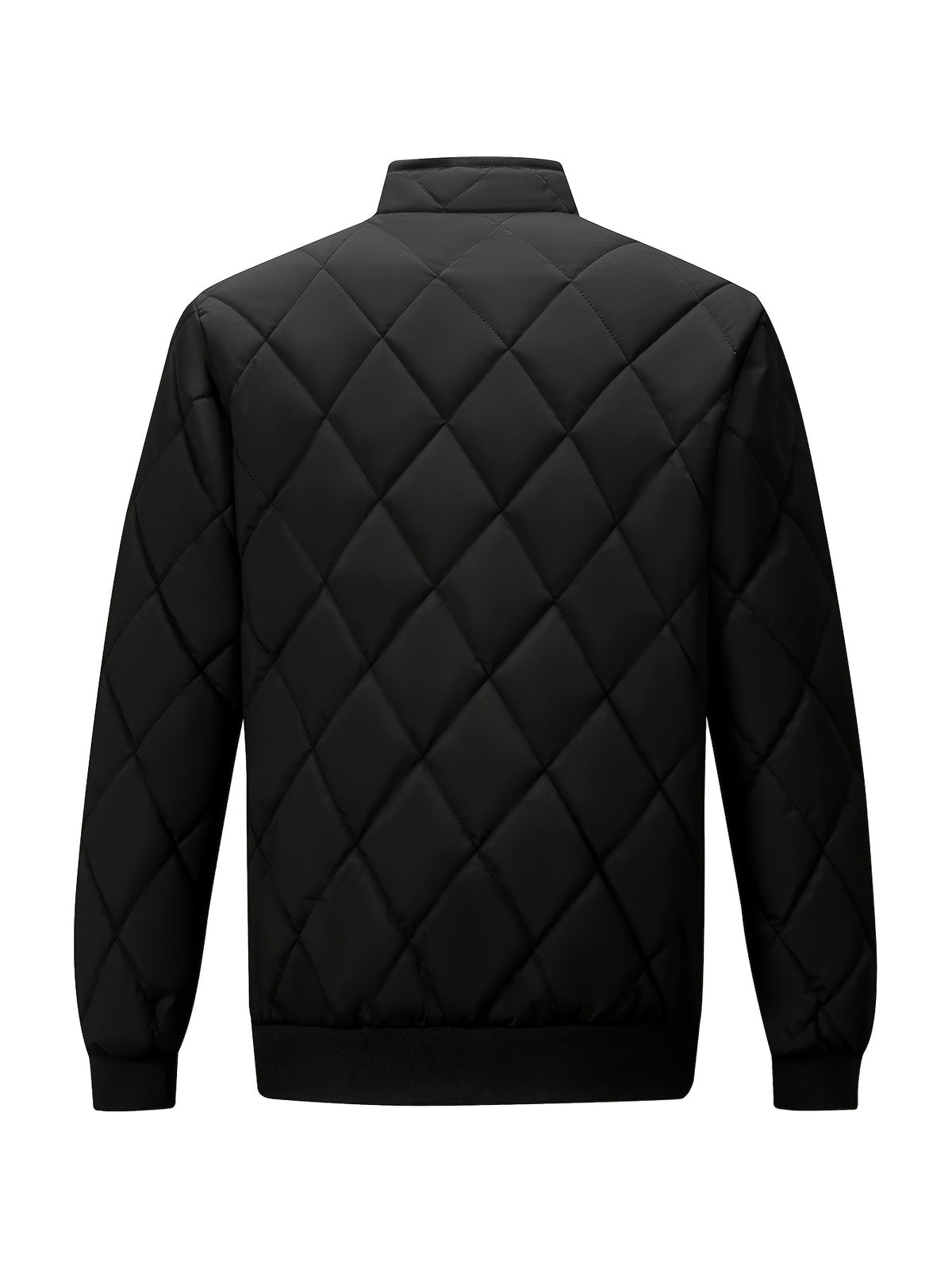 Men'S Heavy-Duty Thermal Jacket - Thick Winter Coat with Stand Collar, Non-Stretch Woven Polyester Shell & Insulating Polyester Fill, Front Pockets - Cold Weather Outerwear for Formal & Everyday Use - Black/Any Color Availabl