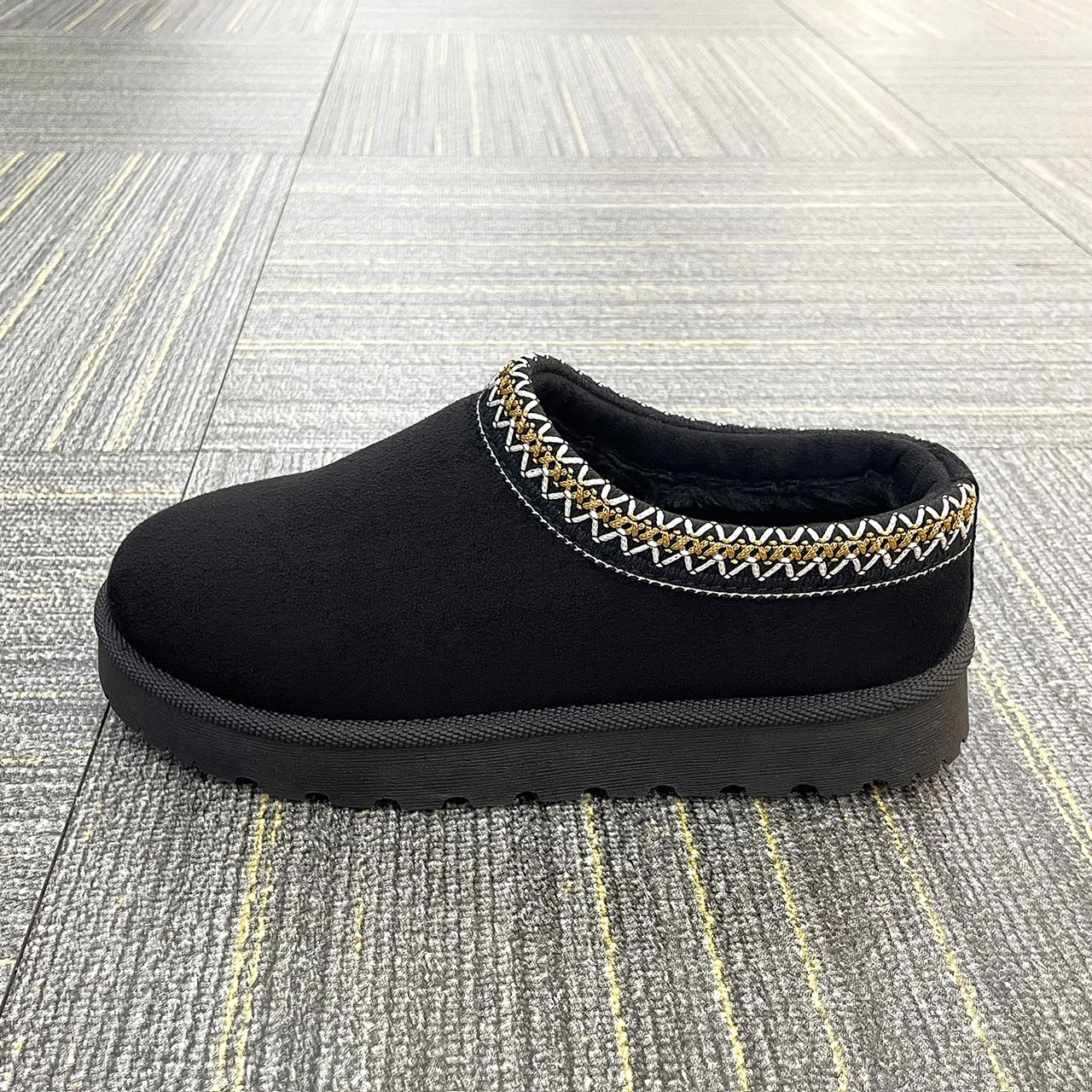 Women Winter Slip On Warm Faux Fur Lined Suede Snow Boots