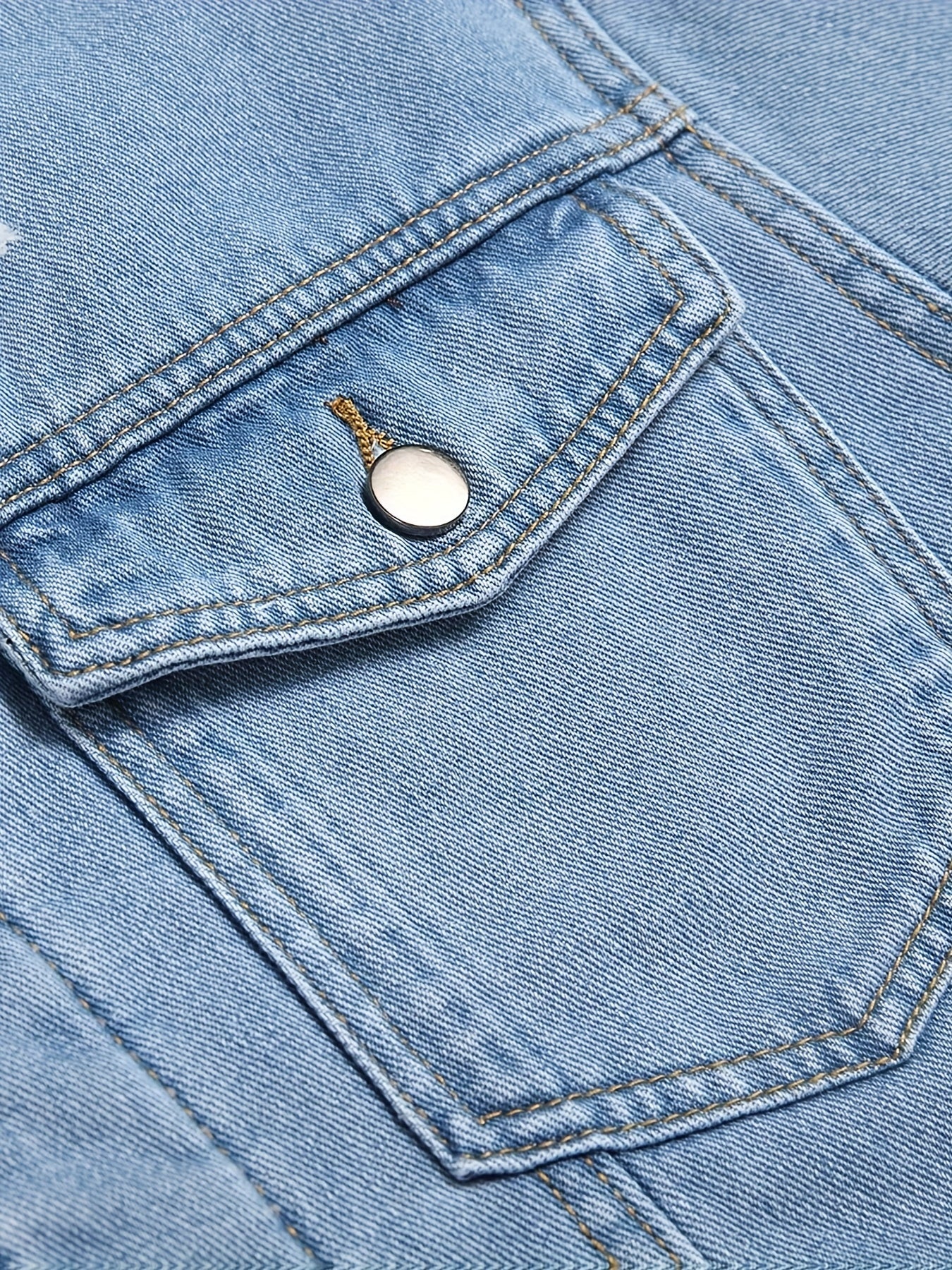 Men's Slim Fit Distressed Ripped Denim Jacket - Stretch Trucker Jacket with Collar, Fringe Detailing & Single-Button Closure | Casual & Party Coat (Machine Washable) | Authentic Western Style Blue Jeans Outerwear