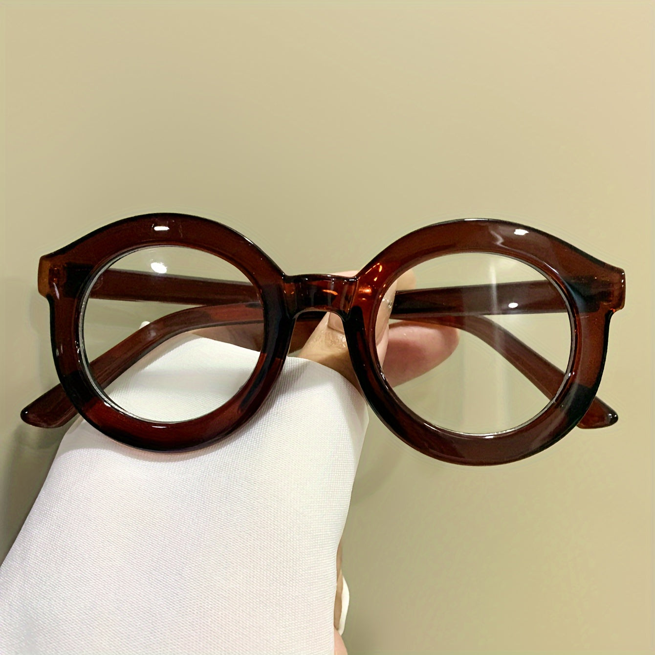 [Stylish Circular Eyewear] Stylish Circular Eyewear | Transparent Lenses, Playful Jelly Hues | Decorative Glasses for Men & Women