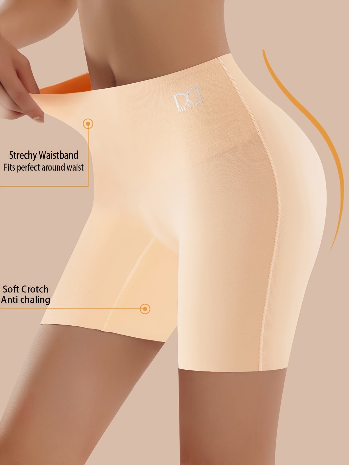 3pcs Women's High-Waisted Tummy Control Underwear - 2-in-1 Butt Lifting & Belly Panties, Seamless Anti-Leak Cycling Sports Briefs (Beige/White/Black) - Breathable Gym, Workout & Everyday Shaping Shorts