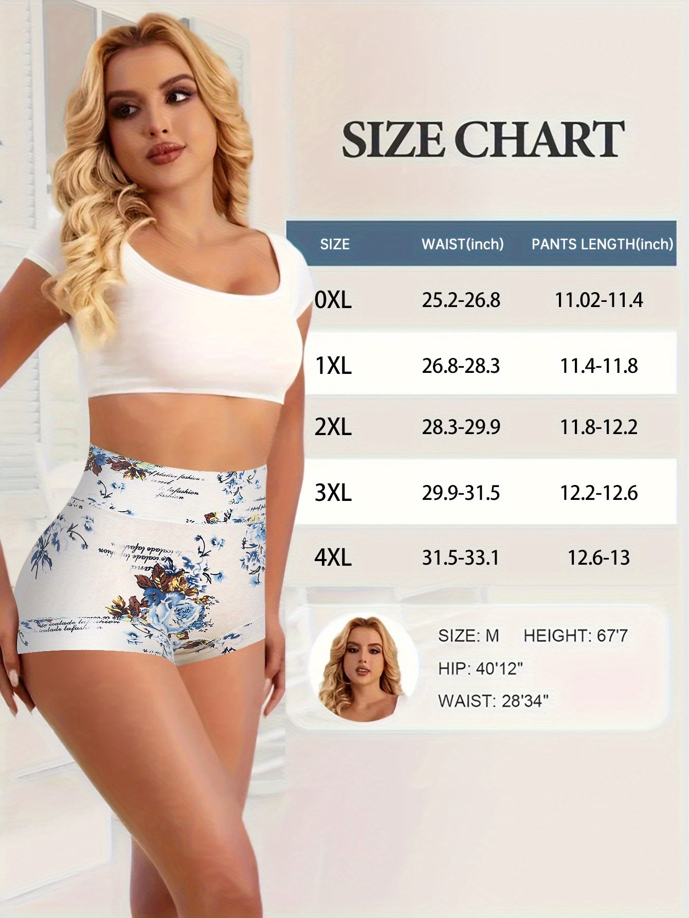 QUASTI 8pcs Comfy Floral Print Triangle Plus-size Panties- Soft, Breathable, Stretchy, And Intimates for Women- Lingerie And Underwear Essentials for Everyday Comfort Elegant Design, High Cut Panties for Women Plus Size, Plus