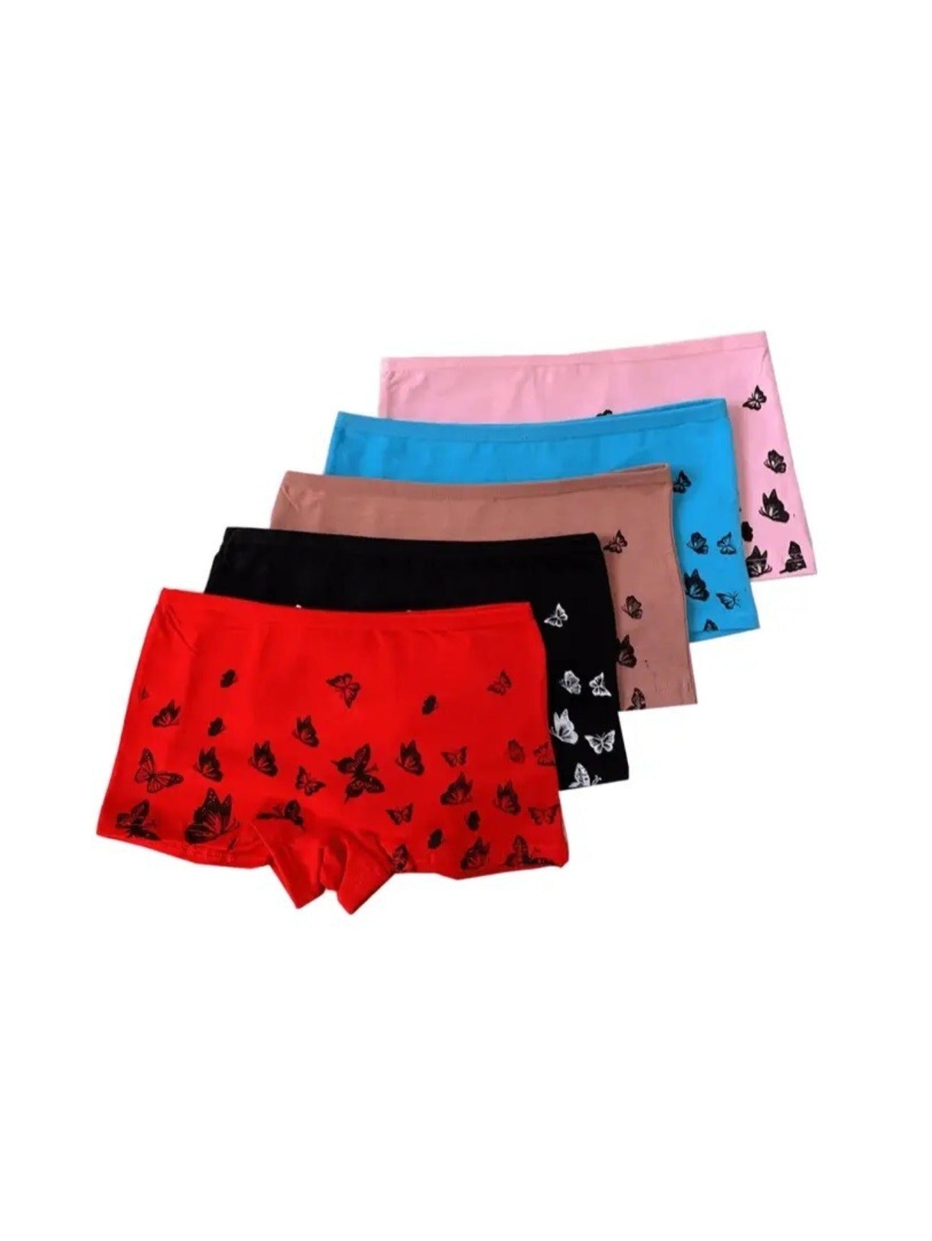 Random 5 Womens Boyshorts Panties Briefs 95% Cotton, 5% Spandex Hipster Bikini Underwear