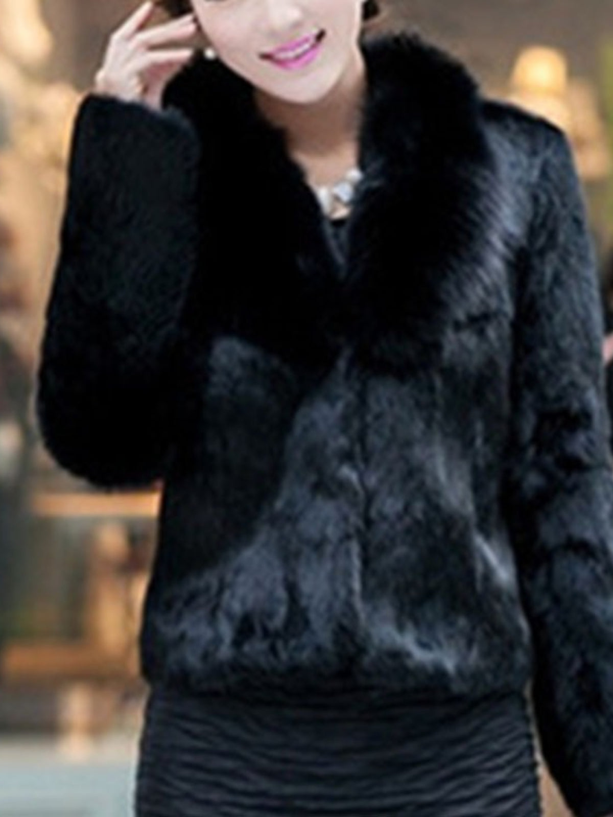 HERTALK Fur Fashion Women'S Clothing, Korean Style Faux Fur Coat, Short Fur Fox Fur Coat