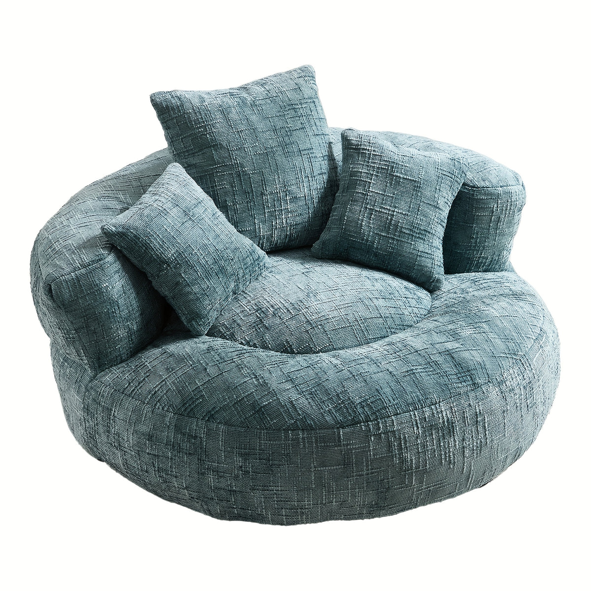 Bean Bag Chairs with Pillows for Adults, Stuffed Round Sofa Chair High-Density Foam Filled, Lazy Sofa Chair