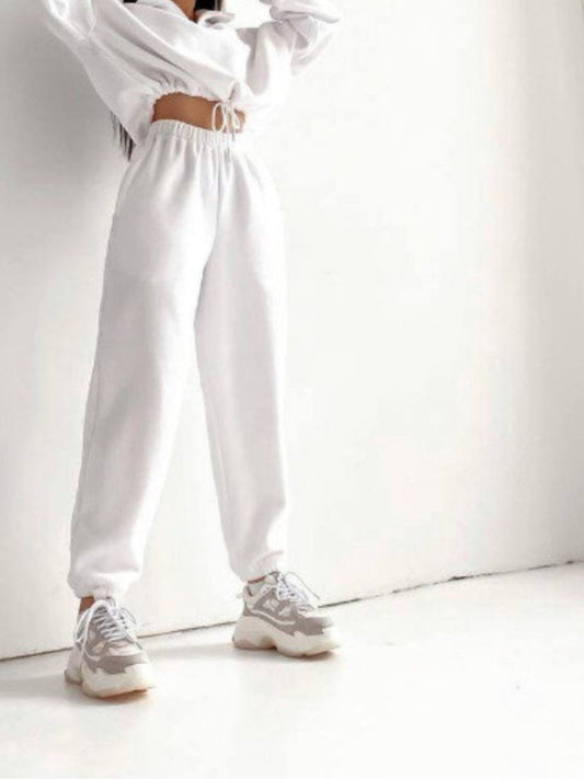 2025 Spring and Autumn Hot Women's Fashion Casual Loose Zipper Stand Collar Sweatshirt Two-Piece Set