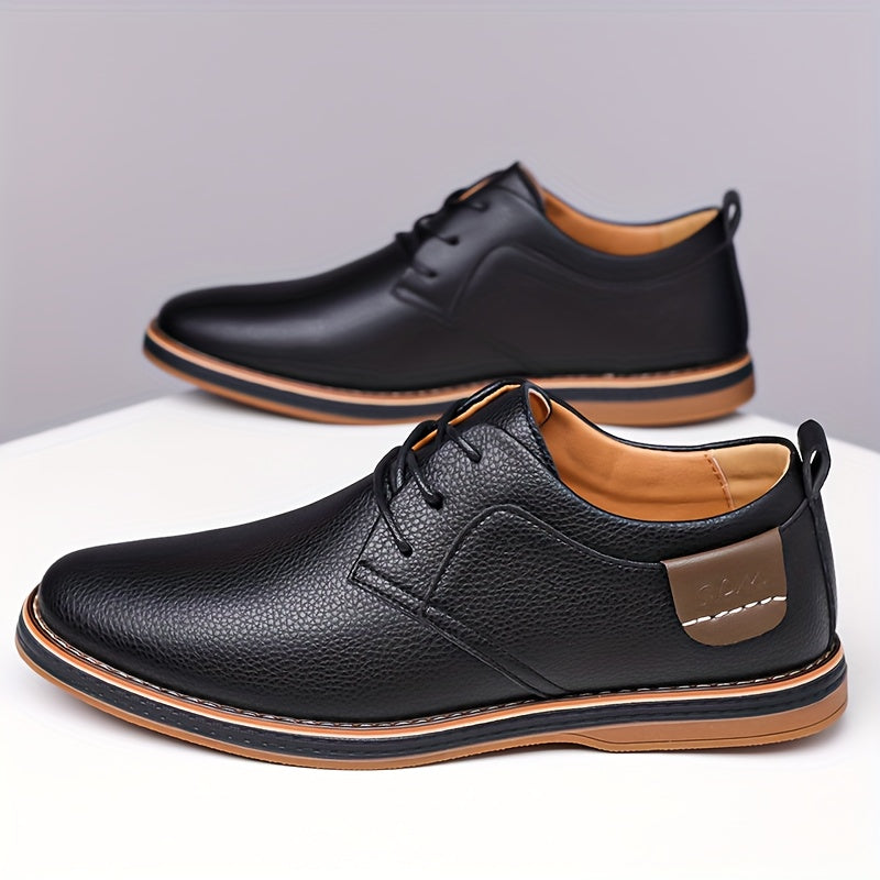 Men'S Low-Top Lace-Up Formal Shoes in British Style, Suitable for Weddings And Casual Parties