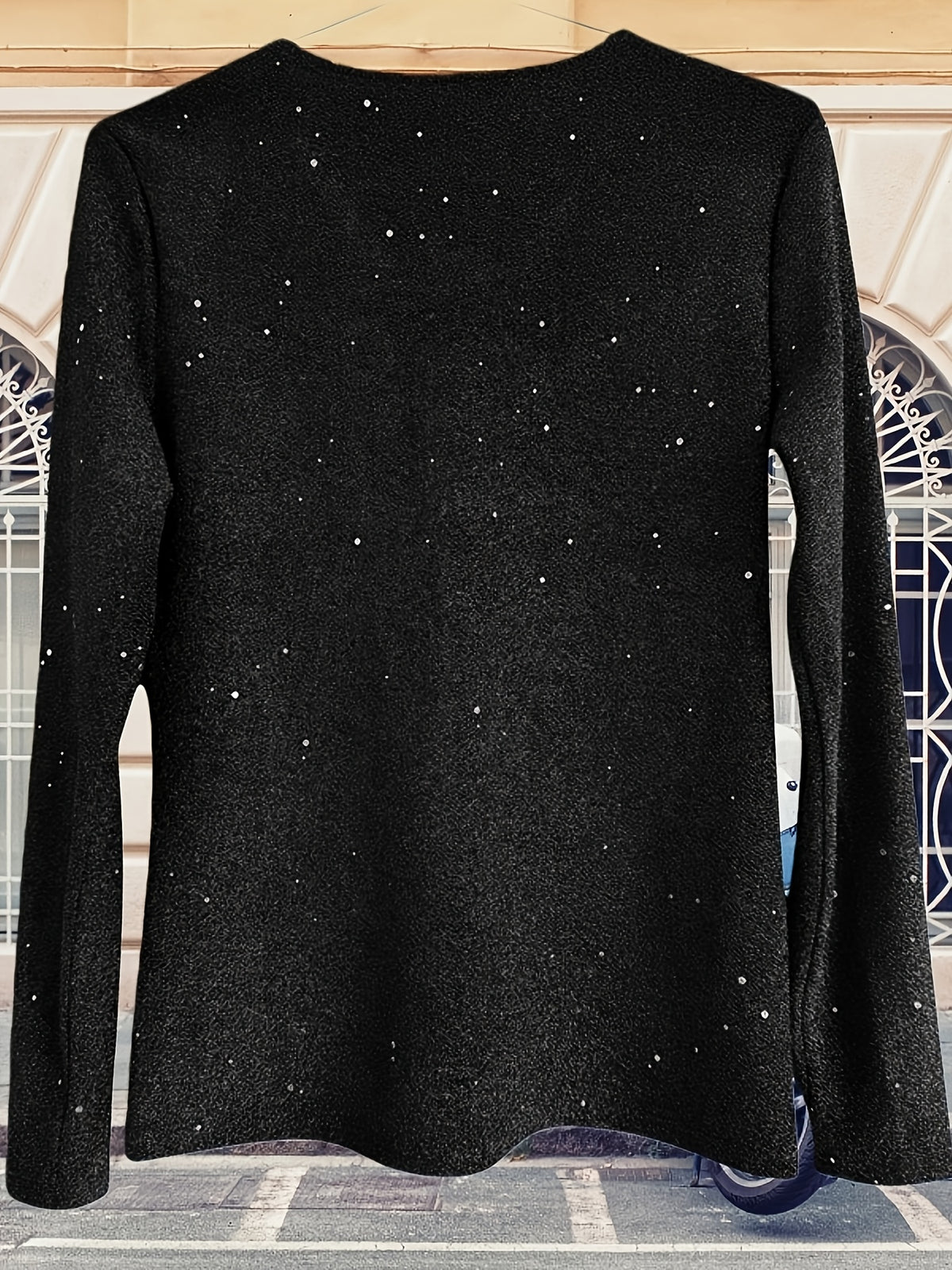 Women's Shiny Sequin Blouse - Sparkling Long Sleeve Shirt, Non-See-Through Loose Fit Top Suitable for Party & Casual Attire, Machine Washable Formal/Casual All-Season Versatile Outfit