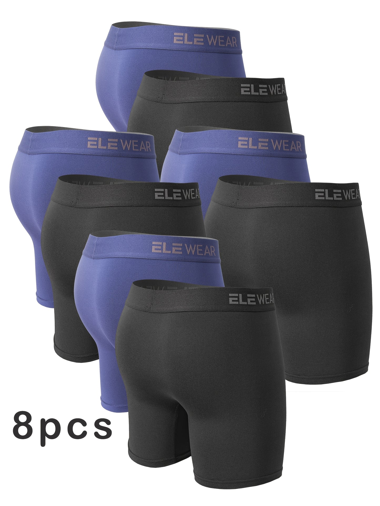 [Quick-Dry Sports Underwear] 8pcs Men's Boxer Briefs, Side Opening, Moisture-Wicking, Quick-Dry Sports Underwear