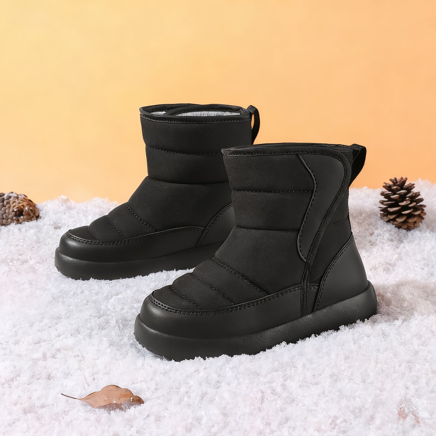 Boys & Girls Winter Snow Boots - Thick Warm High-Top Ankle Boots with Closure, Non-Slip Rubber Sole, All-Season Outdoor Boots for Snow, Ice, Hiking