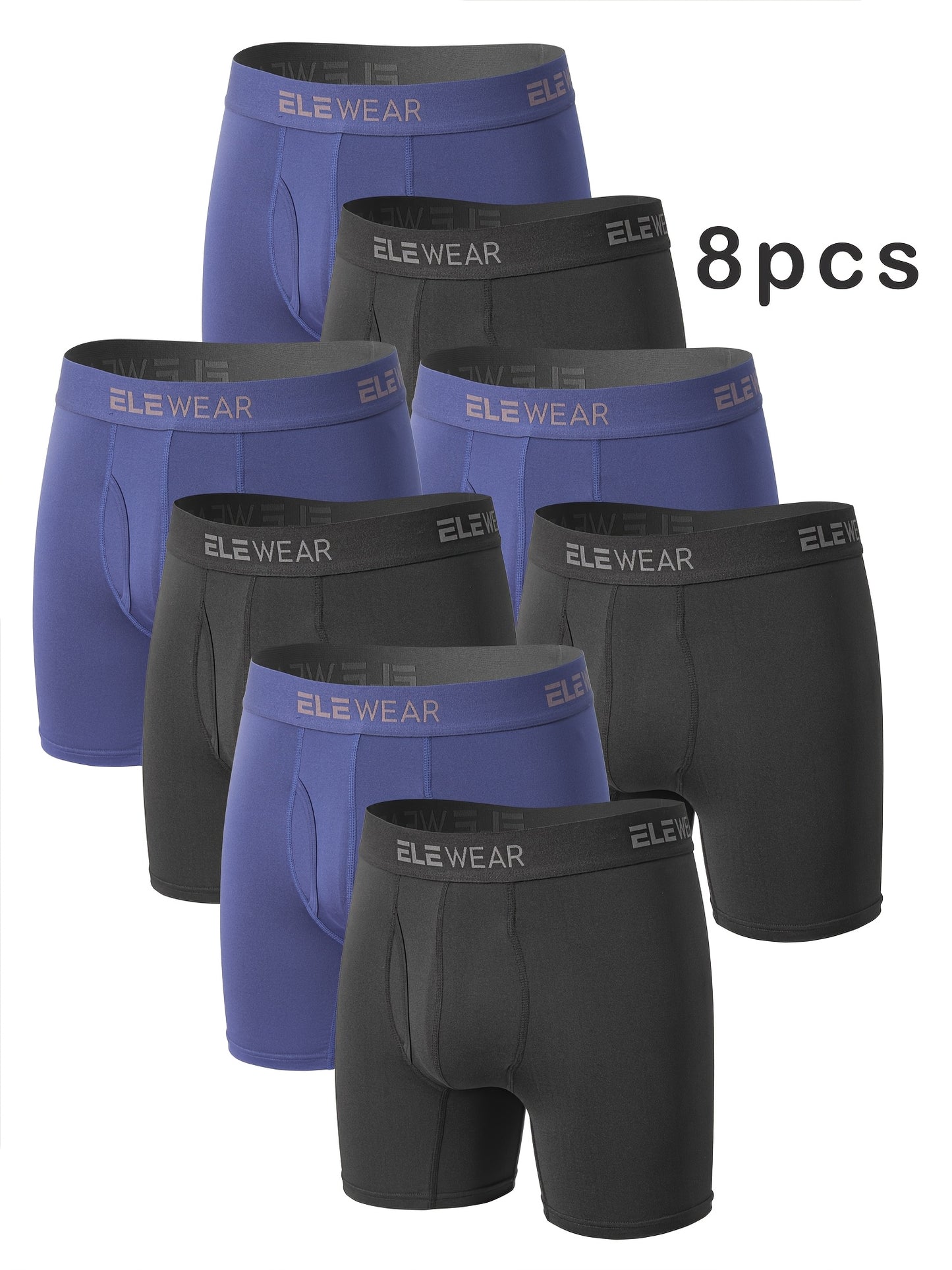 [Quick-Dry Sports Underwear] 8pcs Men's Boxer Briefs, Side Opening, Moisture-Wicking, Quick-Dry Sports Underwear