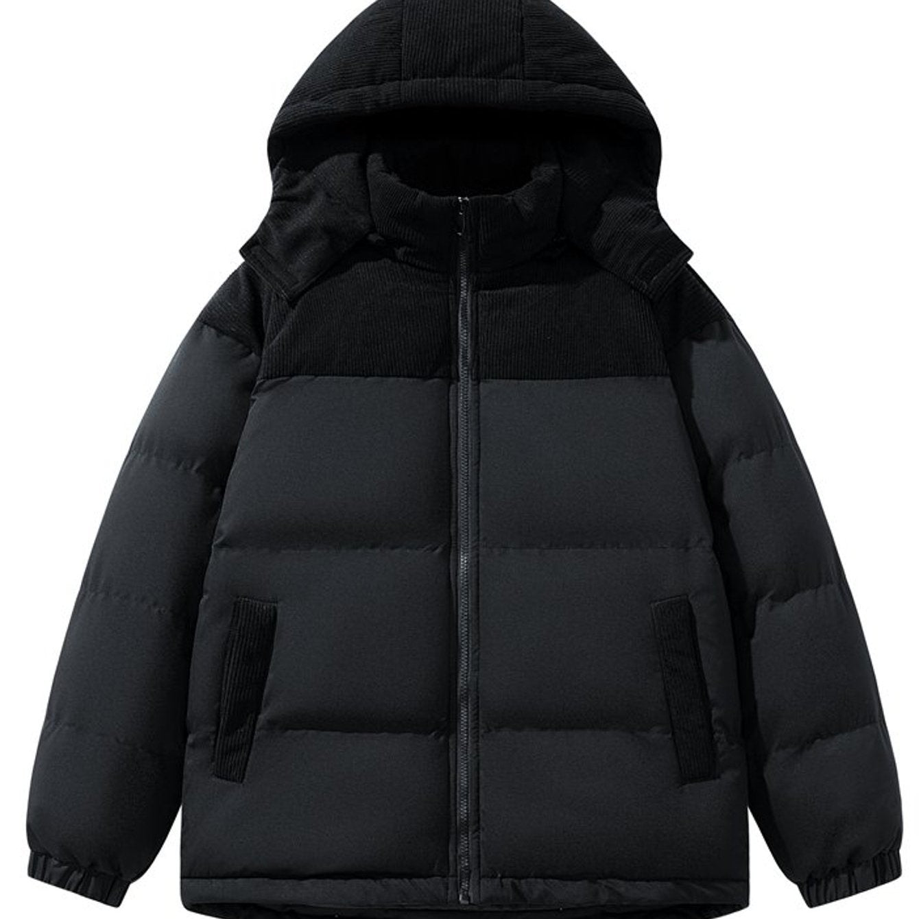 2025 New Winter Warmth-Resistant Coat | Thick Casual Fashionable Hooded Jacket with Zipper, Fiber, Regular Length, Long Sleeves