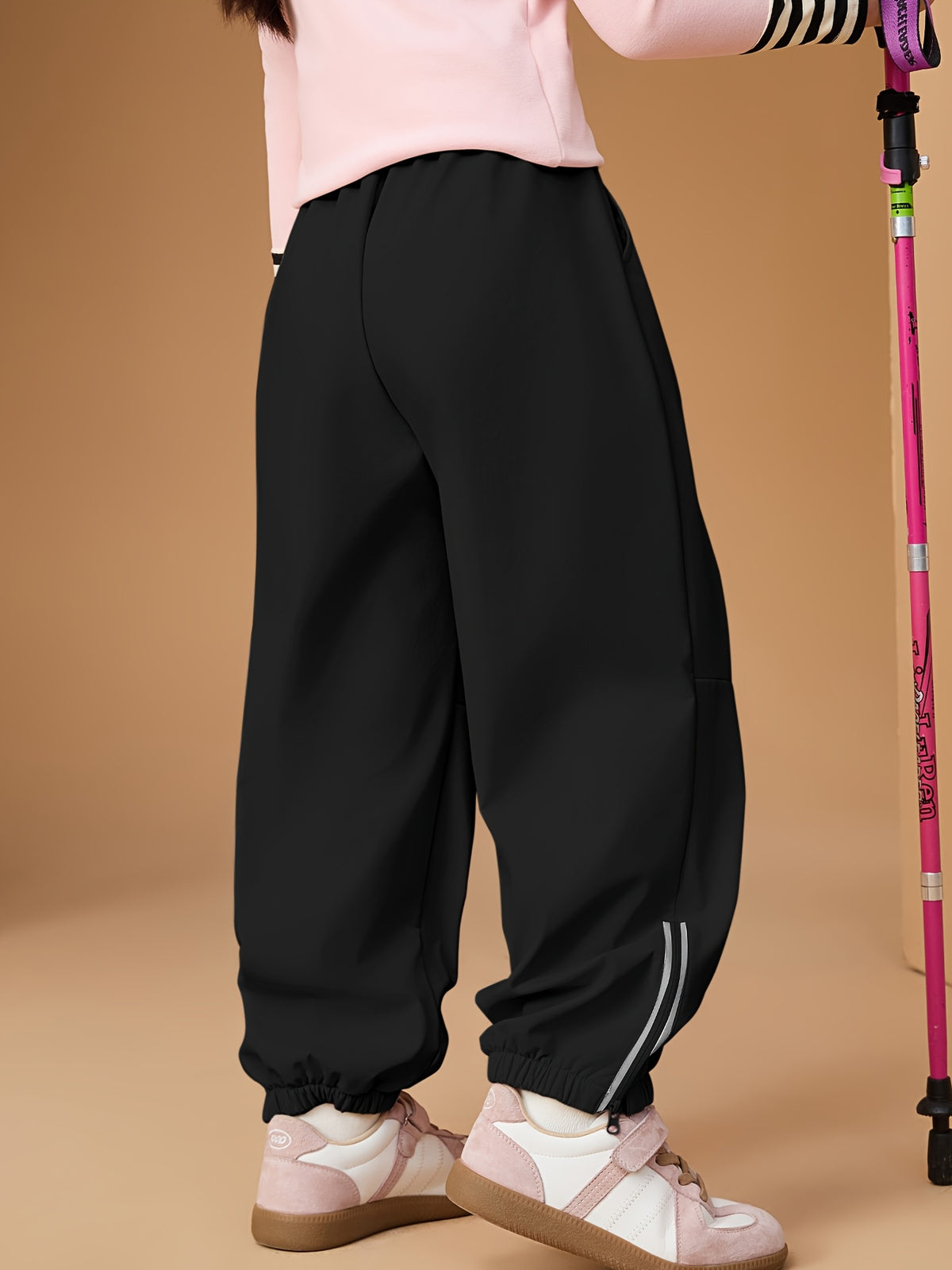 ASK JUNIOR Girls & Winter Thermal Trousers - Navy Blue Tapered Leg Warm Pants with Elastic Waist, Warm Jacket-Like Design for Kids & Teens, Casual & Athletic Wear (No Belt, Hand Washable) - Cold Weather Pants, Perfect for Out