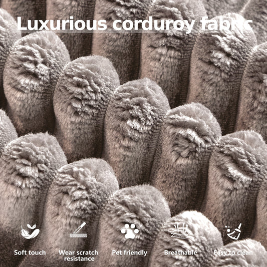 134''U-Shaped Modular Sectional Sofa with Chaise Lounge - No Assembly Required, Memory Foam Cushioning & Corduroy-like Fabric, Convertible Sleeper Sofa Bed, Contemporary Cloud Boneless Design for Game Room, Living Room, for h