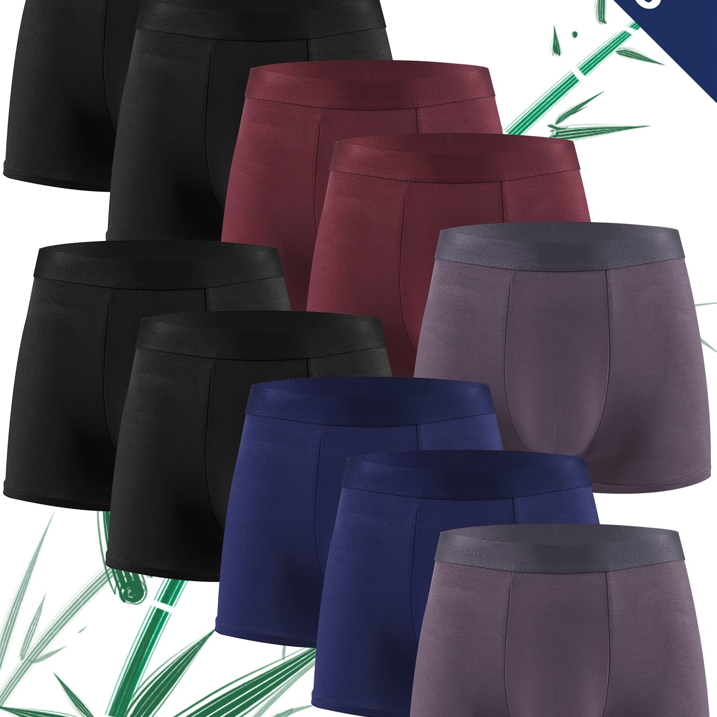 [10 Bamboo Fiber Underwear] A pc of 10 Bamboo Fiber Underwear, Suitable for Sports And Casual Wear, Moisture-Wicking, Skin-Friendly, Soft, Affordable for Students, Classic And Stylish for All Seasons